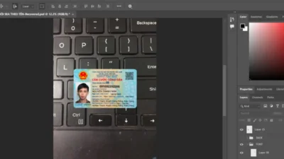Vietnam id card PSD template with Background