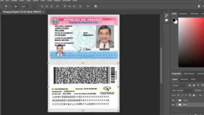 Paraguay ID card PSD template Fully editable