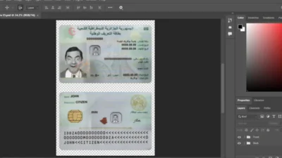 Algeria ID template in PSD format