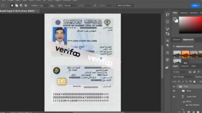 Kuwait ID Card PSD Template