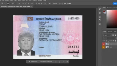 Latvia Residence Permit PSD Template 1200DPI