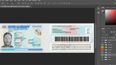 Italy Id Card Template In PSD Format v3