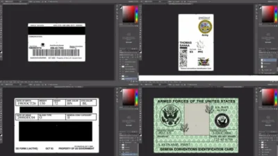 US Military id card psd template