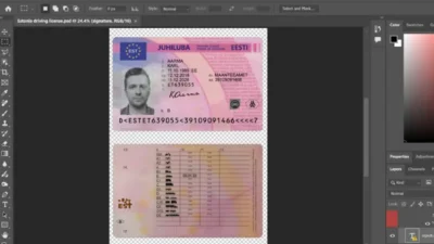 Estonia Driving License psd Template