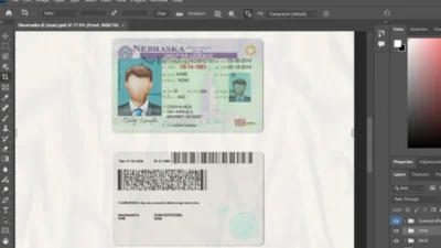 USA Nebraska driving license PSD template