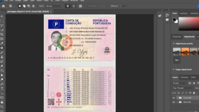 Portugal Driver License PSD Template