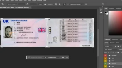 UK DRIVING LICENSE EDITABLE PSD TEMPLATE V2020 -2021