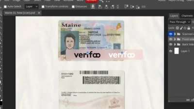 Maine driver license Psd Template v2