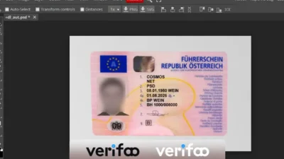 Austria Driver License Template PSD