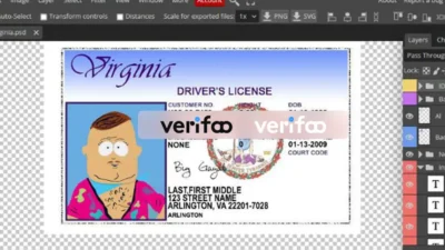 Virginia Drivers License Template psd (v2009) Free Download