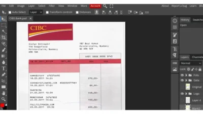 CIBC bank statement PSD template