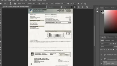 U.S. Utility Bill PSD Template with Video Tutorial