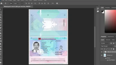 Albania Passport PSD Template