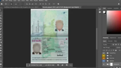Slovenia passport psd template 2019 -Present