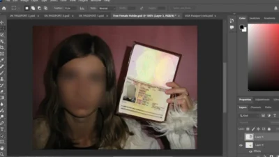 Uk passport in hand PSD Template