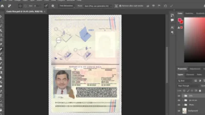 Costa Rica Fake passport PSD template (version2)