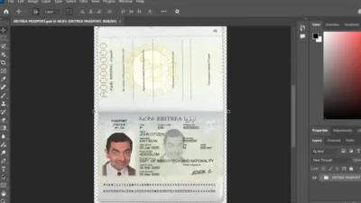 Eritrea passport PSD template