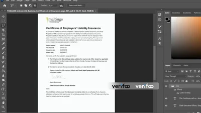UK Maltings Employers Liability Insurance Certificate PSD Template