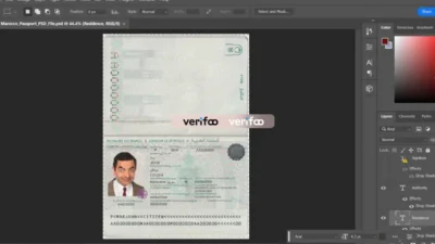 Morocco Passport Psd Template