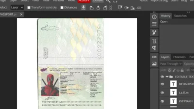 Cyprus passport template in PSD format V2
