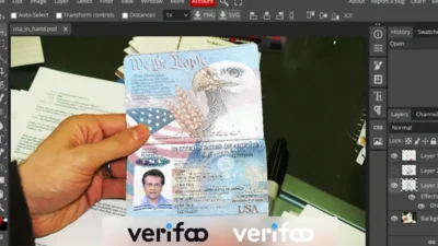 USA passport psd template (Passport in the Hand)