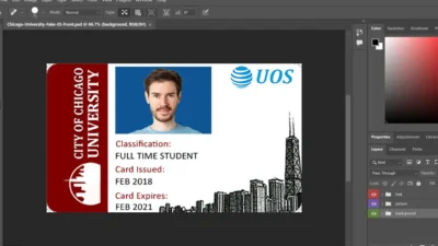 Chicago University Student ID Card PSD Templates