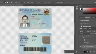 Namibia ID template in PSD format
