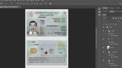 Algeria ID Card PSD Template