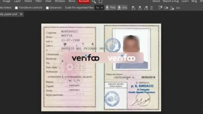Italy ID card Template PSD (old version 2016)