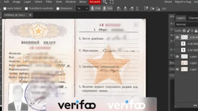 RussianMilitary Fake ID Card PSD Template