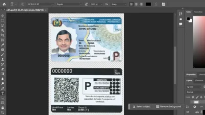Bolivia driving license Fully Editable PSD Template V2