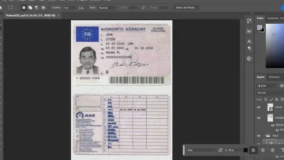 Best Finland Driver license PSD template