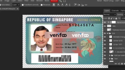 Singapore Driver License PSD Template