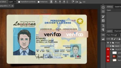 Louisiana Driver License Template In PSD Format