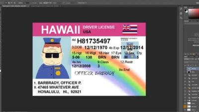 Hawaii Drivers License Template – PSD Photoshop File