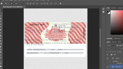 Australia Travel visa Template in PSD Template