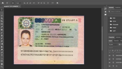 UK (United Kingdom) Visa Card PSD Template