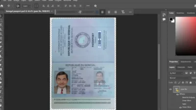 senegal passport psd template