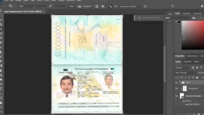 Bahamas PSD Passport Template