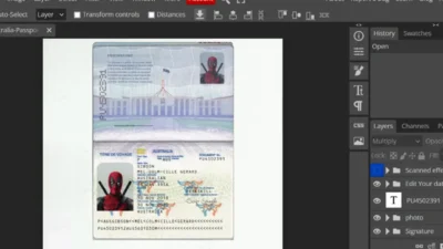 Australia passport psd template V4