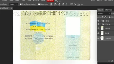 Ukraine Identification document Psd Template