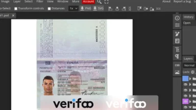 spain passport psd template 2022