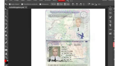 UK Passport Template psd format v1-3