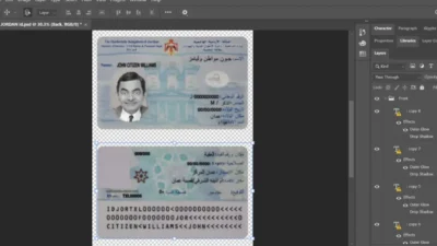Jordan identity card PSD template