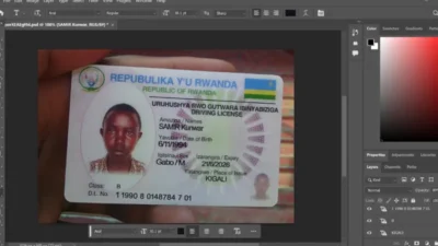 Rwanda identity card PSD template