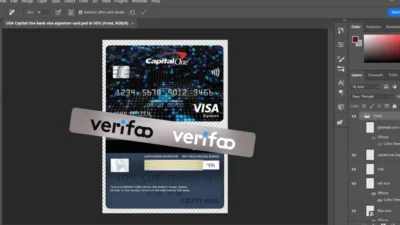 USA Capital One bank visa signature card PSD Template