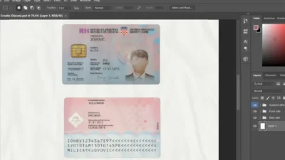 Croatia ID Card Template PSD