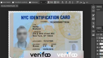 US Fake Id card New york Psd template