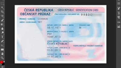 Czech Republic ID Card Template V1 In PSD Format