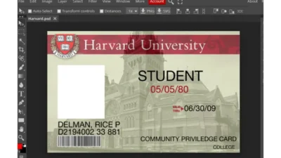 Harvard University ID Template – PSD Photoshop File